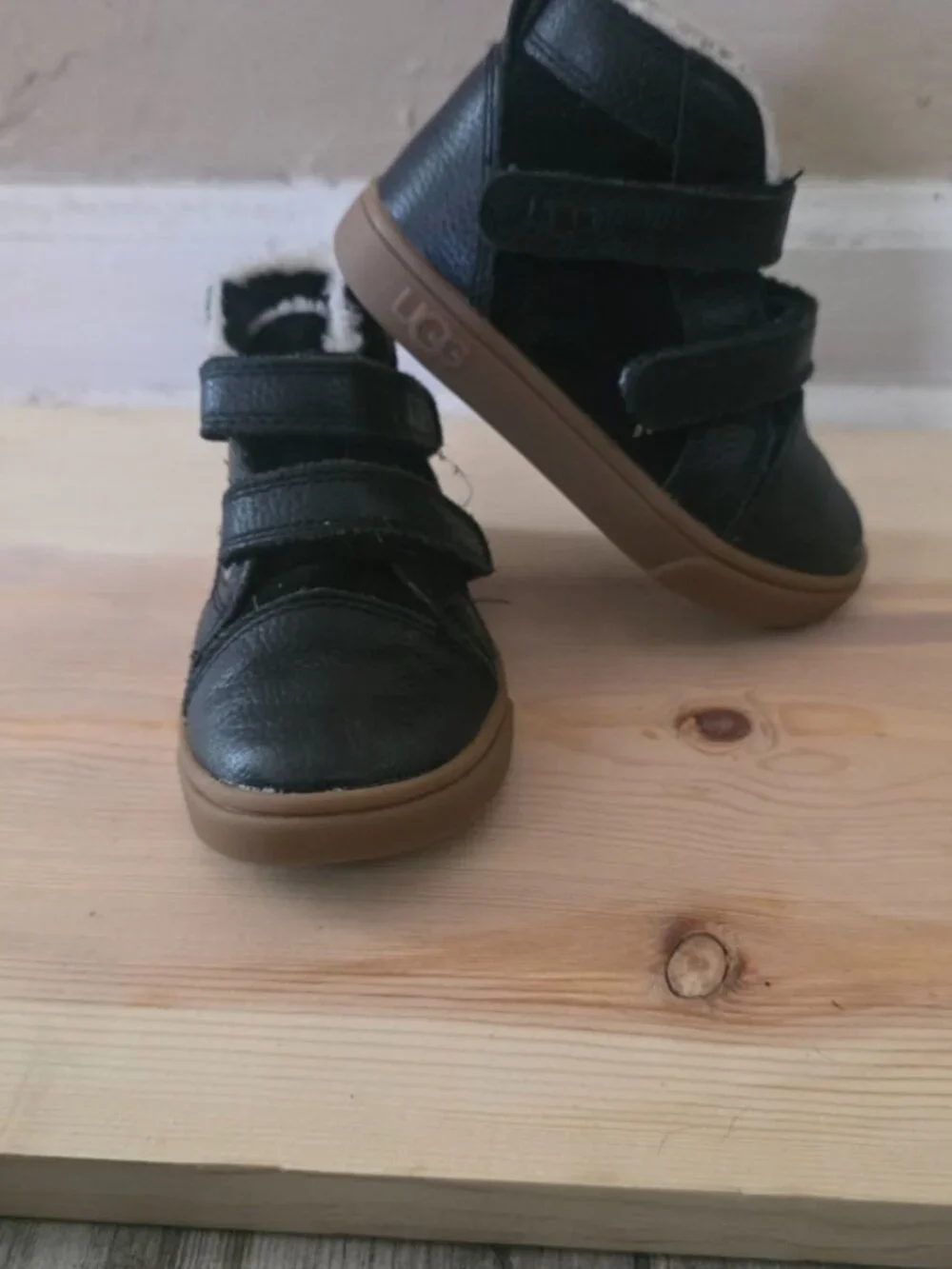 UGG Black Toddler High Top Shoes Size 7 Double Strap
